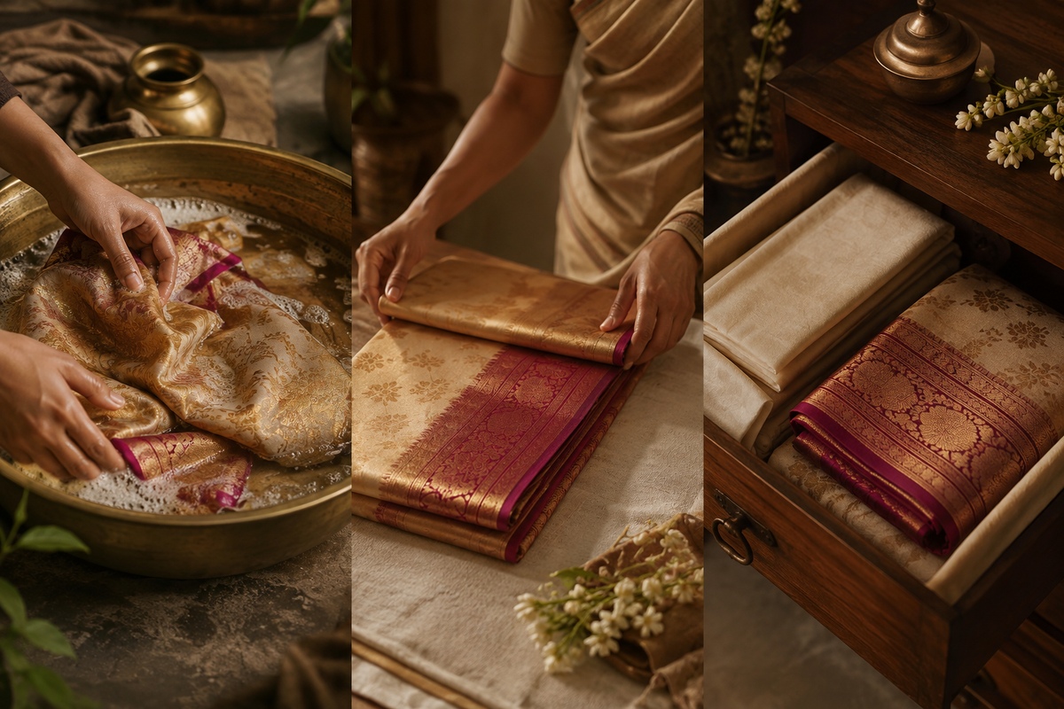 How to Wash, Fold and Store a Silk Saree So It Lasts Thirty Years