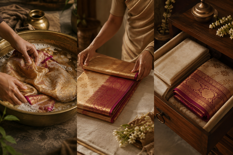 How to Wash, Fold and Store a Silk Saree So It Lasts Thirty Years
