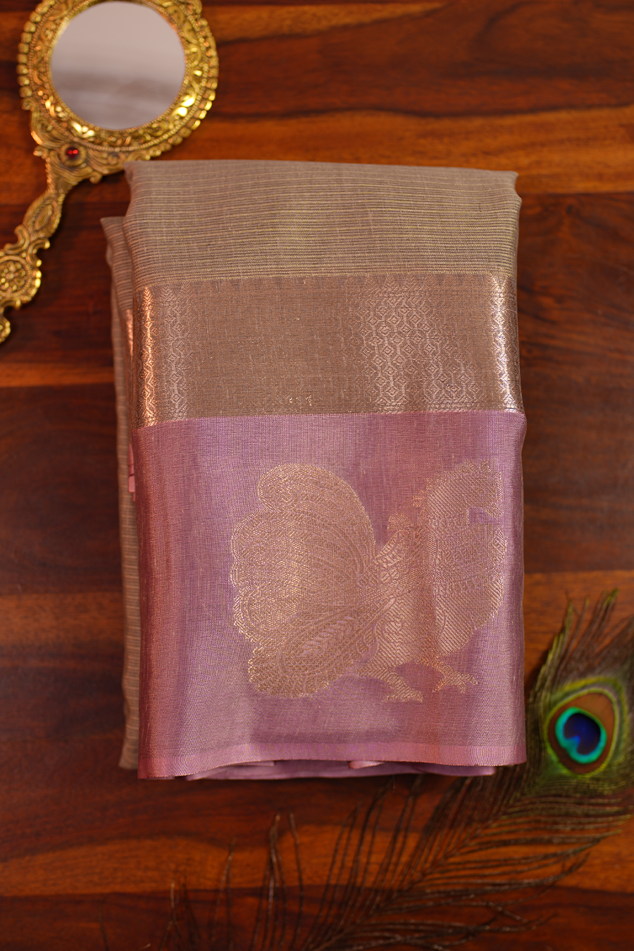 Dark Grey Manipuri Kota Saree – Peacock Motif — Manipuri Kota