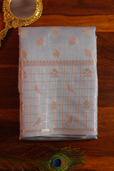 Sky Blue Tussar Silk Saree