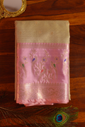 Pista Green Manipuri Kota Saree - Birds & Flowers