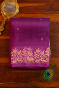 Royal Purple Pure Organza Silk Saree — Pure Organza Silk, handwoven, Silk Mark certified