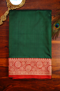 Emerald Green Pure Katan Silk Banarasi Saree