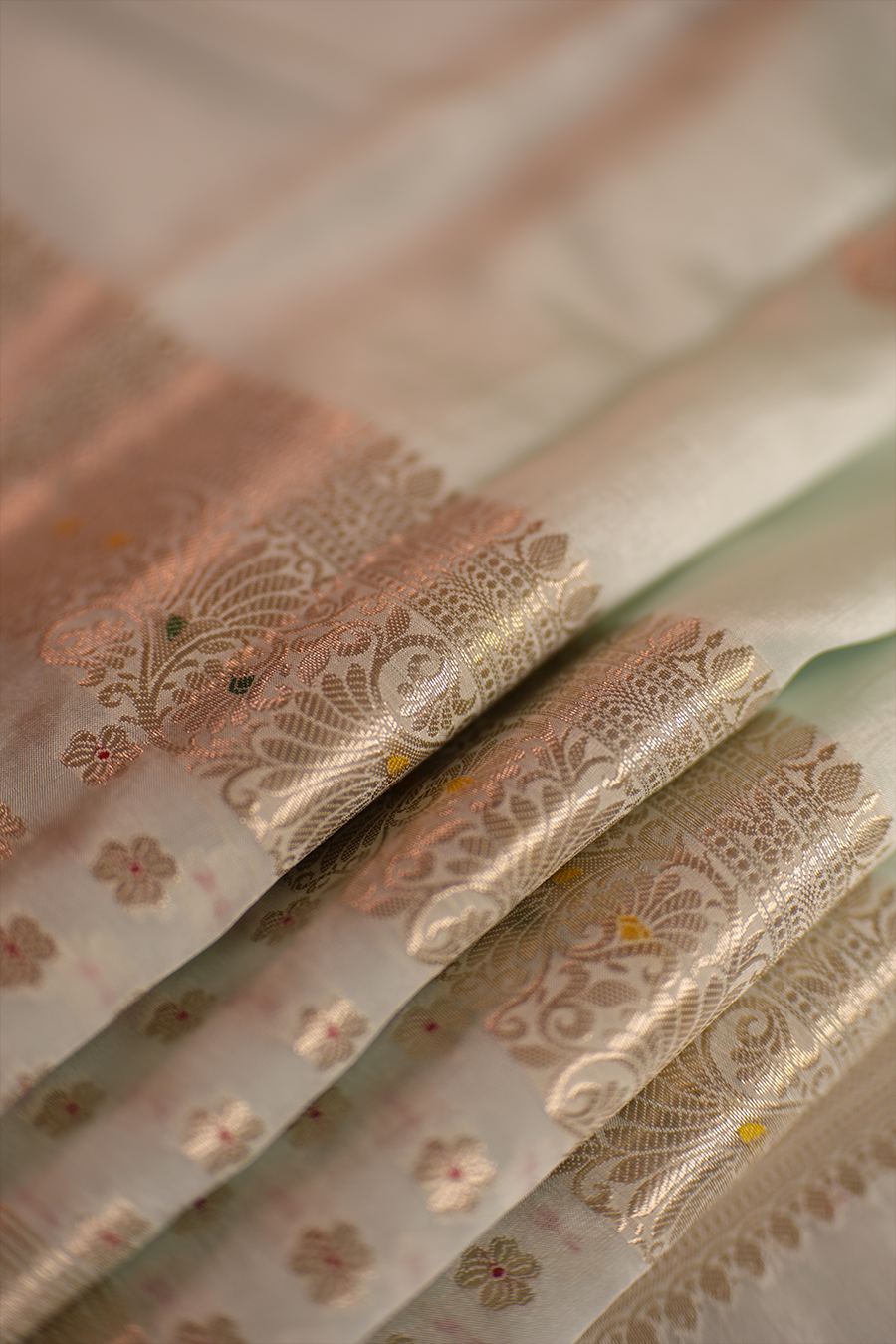 Powder Blue Chiniya Silk Saree — view 2