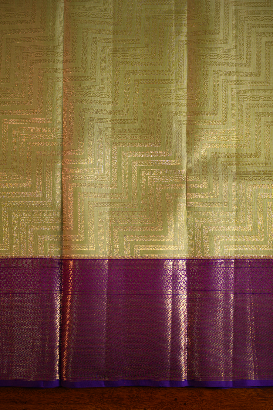Pastel Mint Pure Kanjivaram Silk Saree — view 2