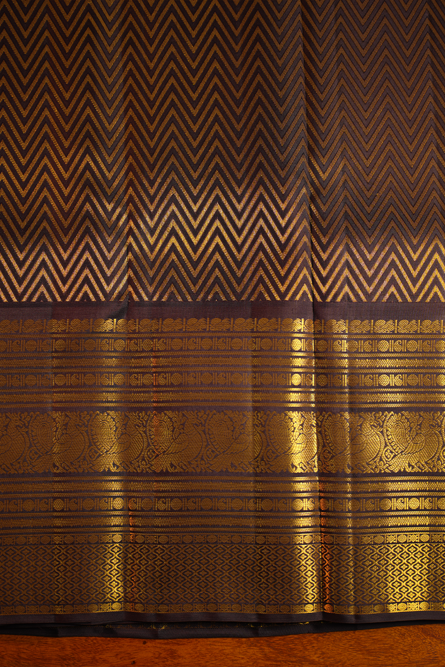Classic Black Pure Kanjivaram Silk Saree — view 3