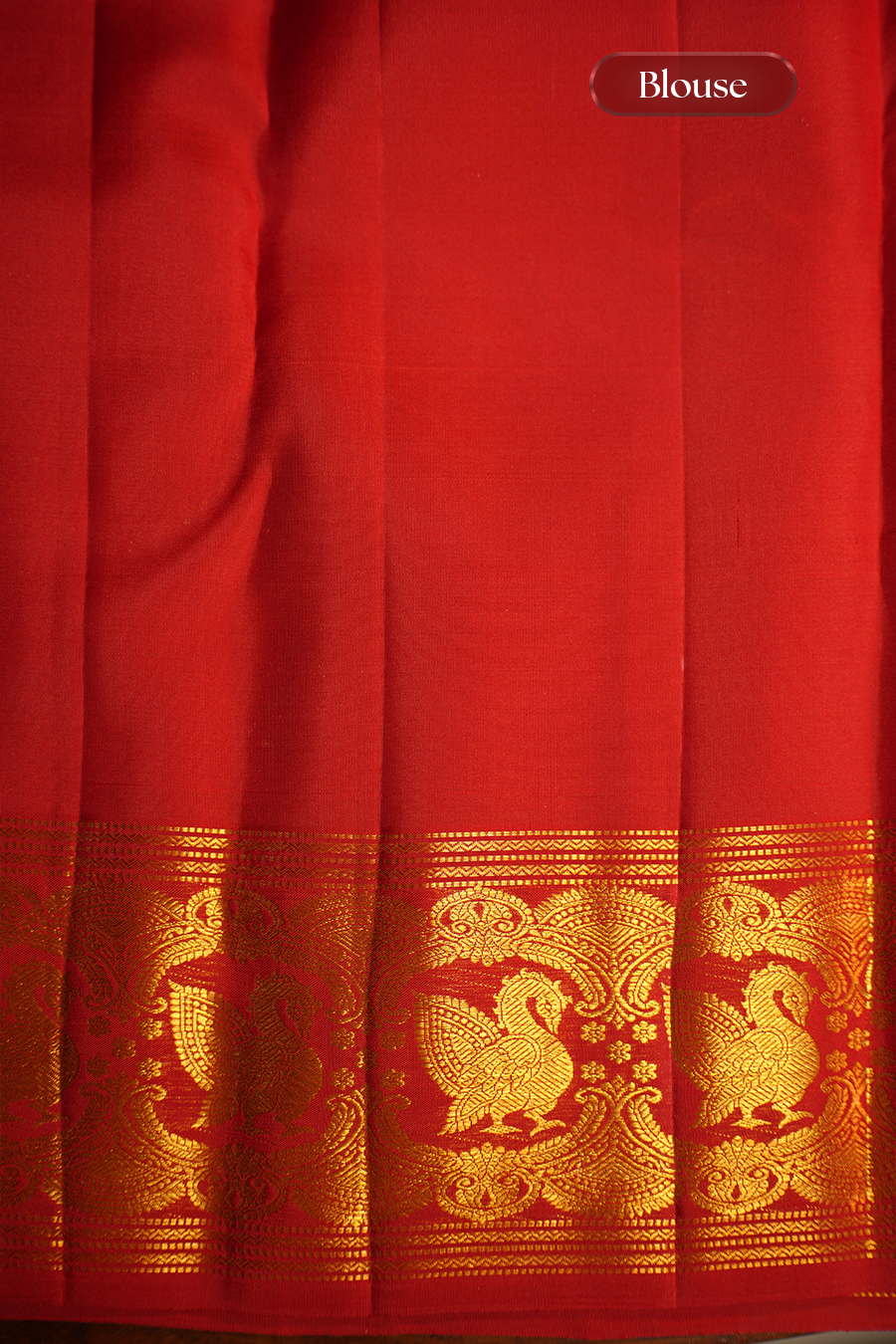 Brick Red Pure Kanjivaram Silk Saree — view 3