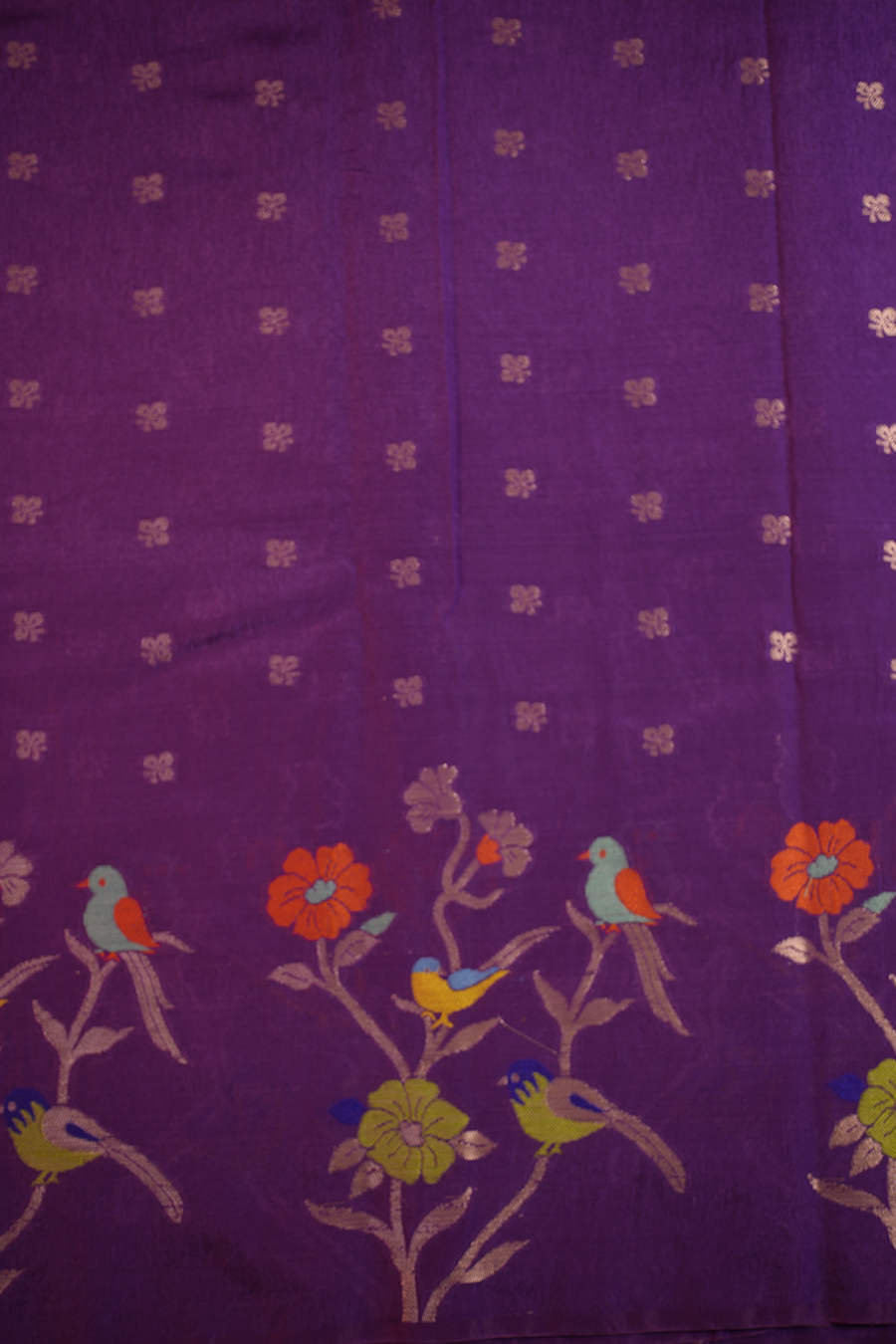 Purple Chanderi Silk Saree — view 3