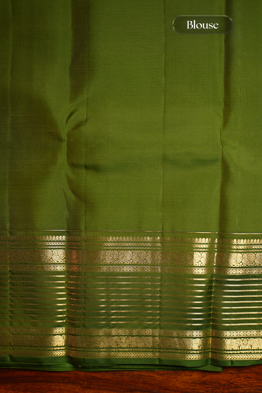 Mustard Gold Pure Kanjivaram Silk Saree — view 3