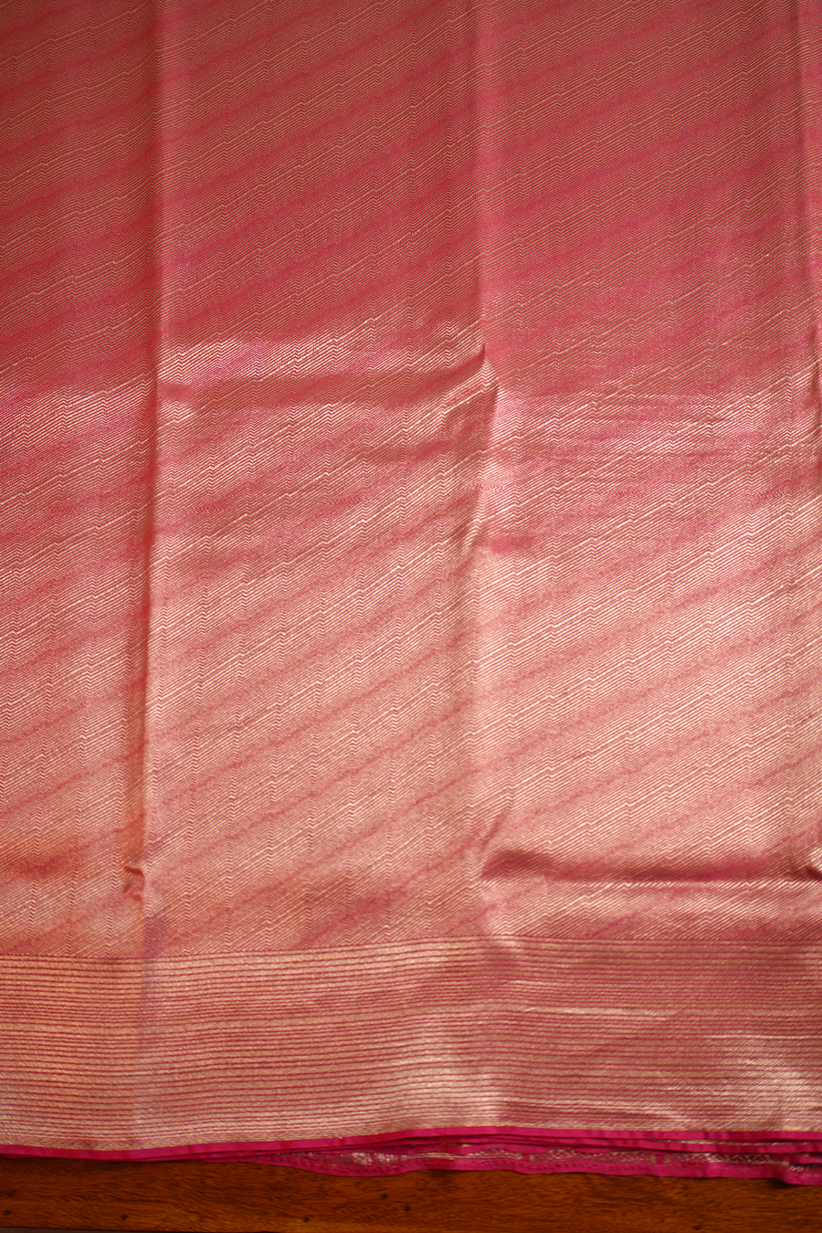 Coral Pink Tissue Tussar Silk Saree — view 3