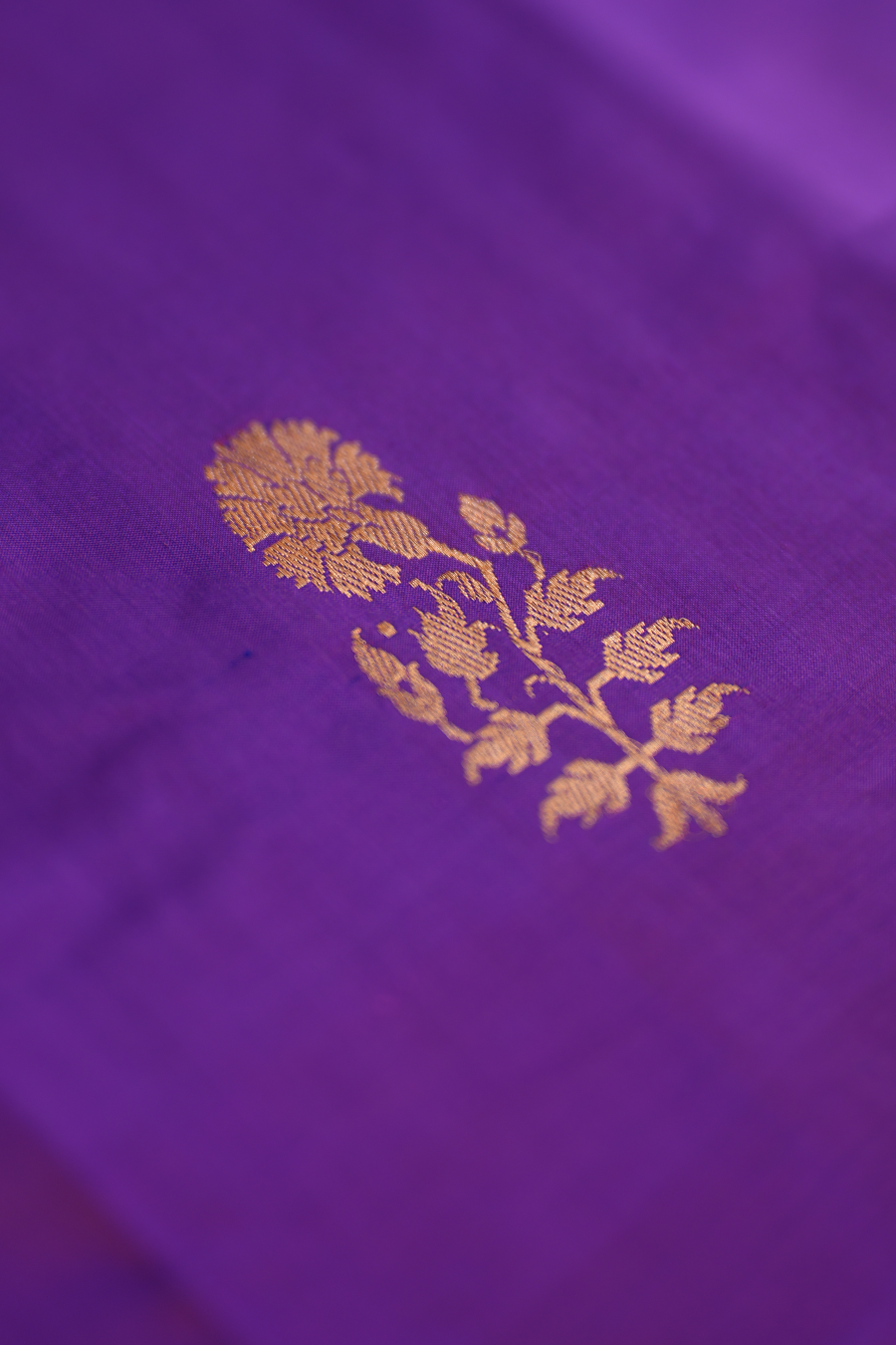 Royal Purple Pure Katan Silk Banarasi Saree — view 3