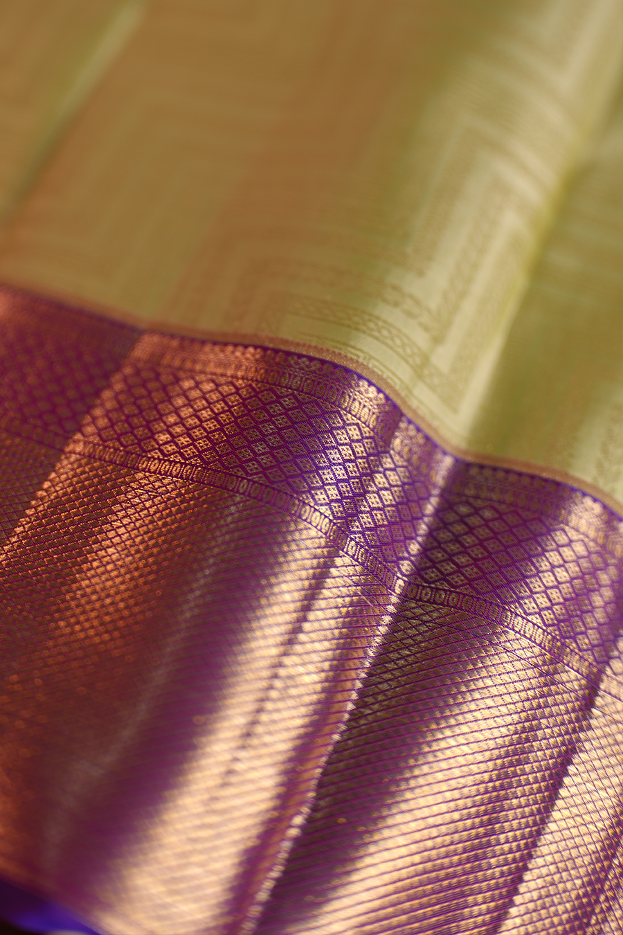 Pastel Mint Pure Kanjivaram Silk Saree — view 3
