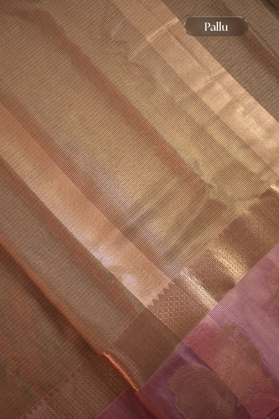 Dark Grey Manipuri Kota Saree – Peacock Motif — view 4