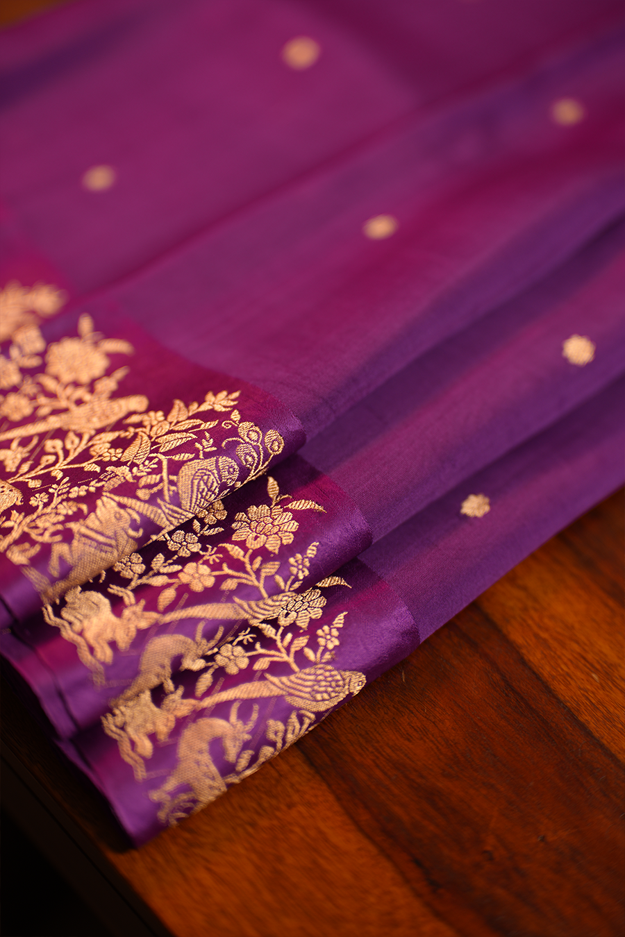 Royal Purple Pure Organza Silk Saree — view 2