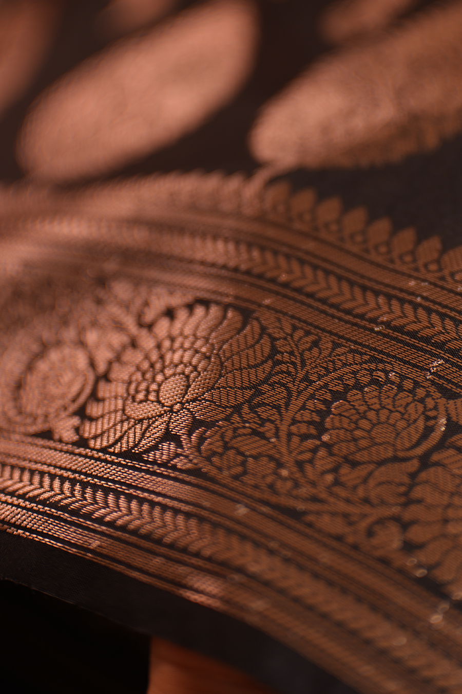 Classic Black Katan Silk Saree — view 4