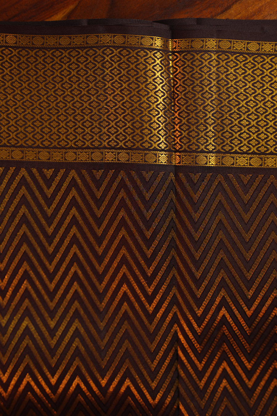Classic Black Pure Kanjivaram Silk Saree — view 5