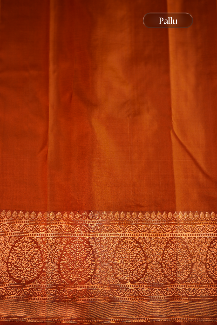 Cream Pure Katan Silk Banarasi Saree — view 4