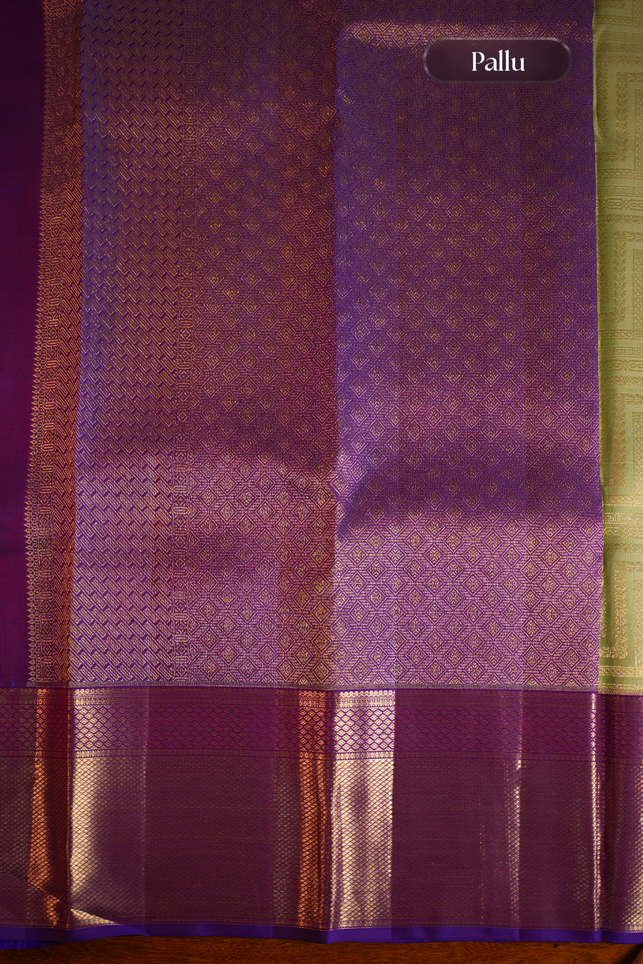 Pastel Mint Pure Kanjivaram Silk Saree — view 4