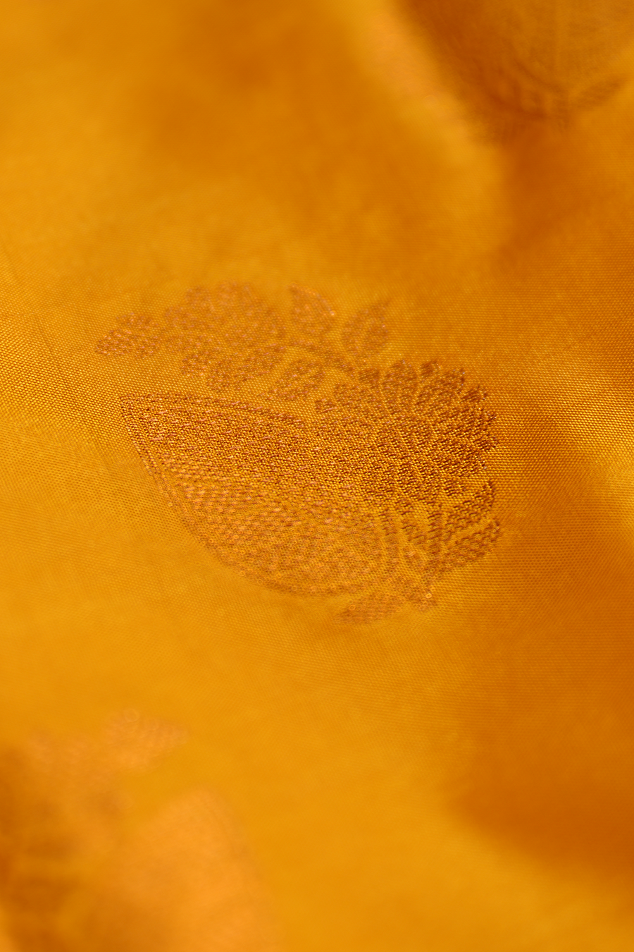 Mustard Yellow Katan Silk Banarasi Saree — view 5