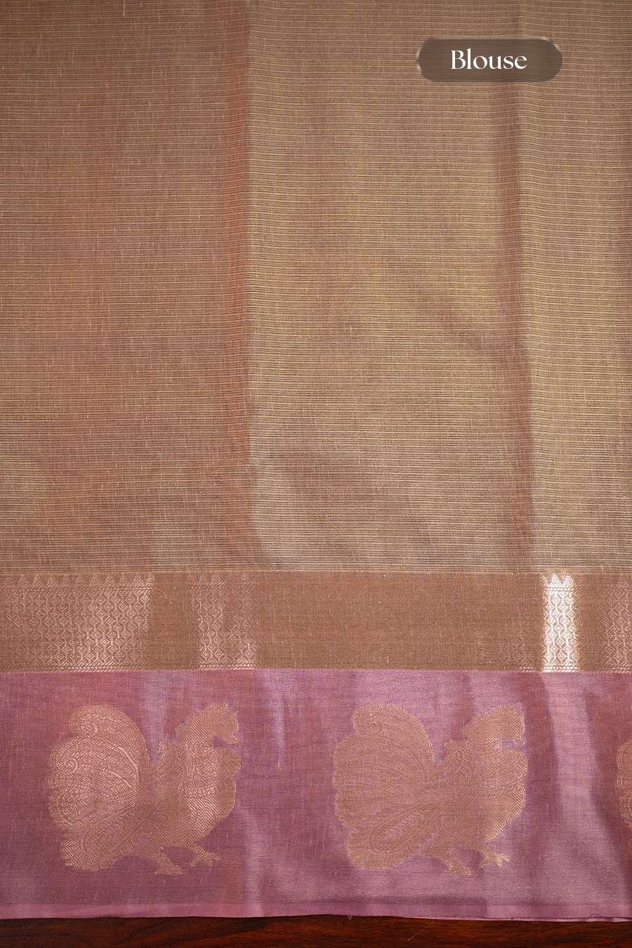 Dark Grey Manipuri Kota Saree – Peacock Motif — view 5