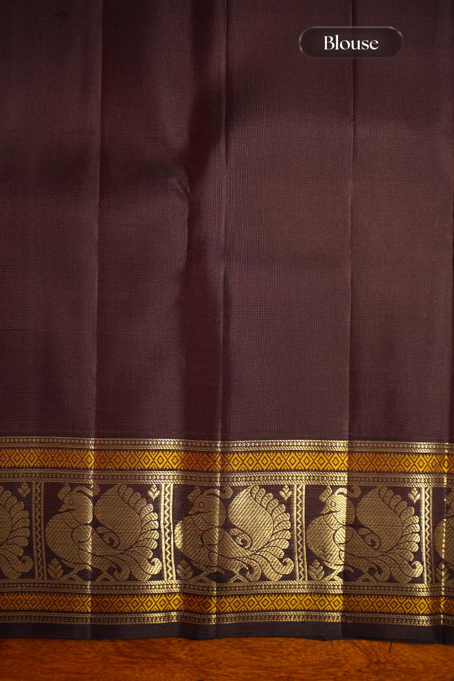 Crimson Red Pure Kanjivaram Silk Saree — view 5
