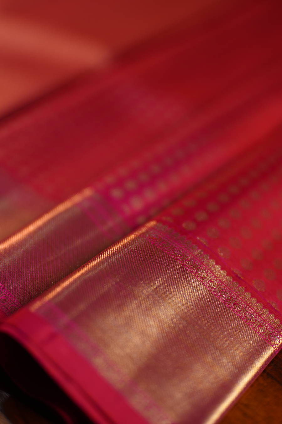 Rani Pink Pure Kanjivaram Silk Saree — view 5