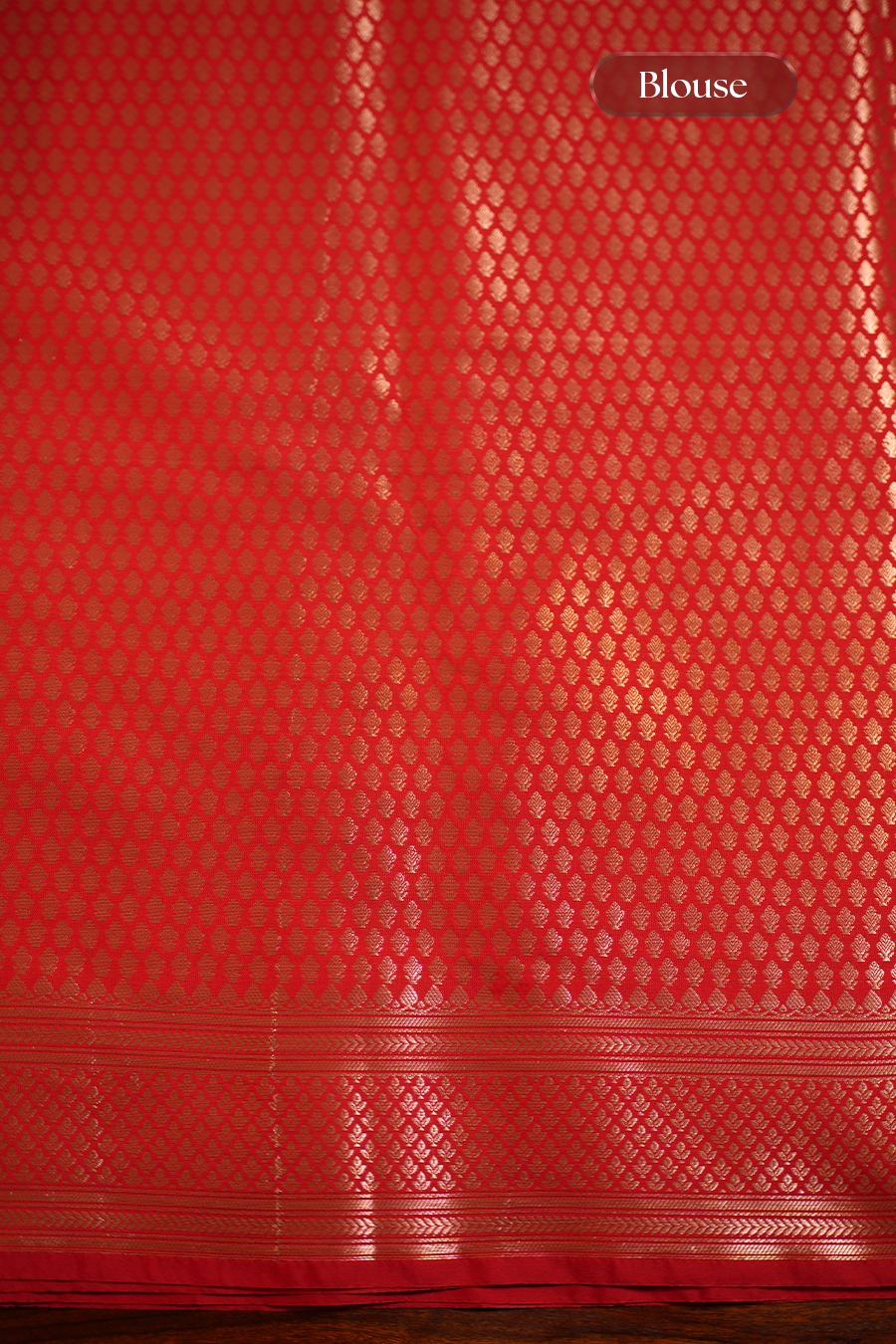 Red Katan Silk Banarasi Saree — view 6