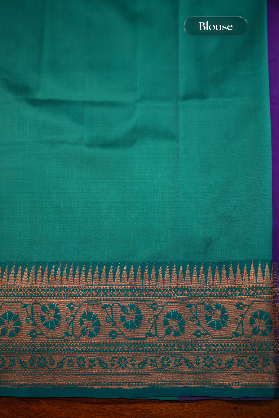 Royal Purple Pure Katan Silk Banarasi Saree — view 6