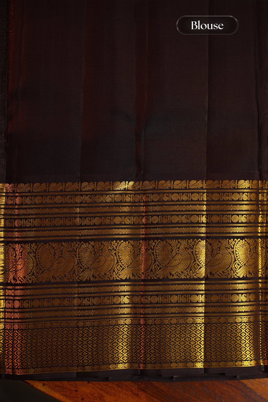 Classic Black Pure Kanjivaram Silk Saree — view 7