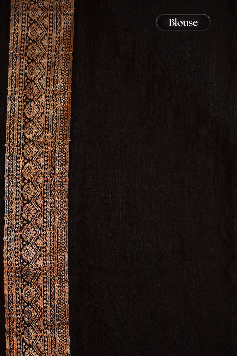 Black Floral Butta Chiniya Silk Saree — view 6