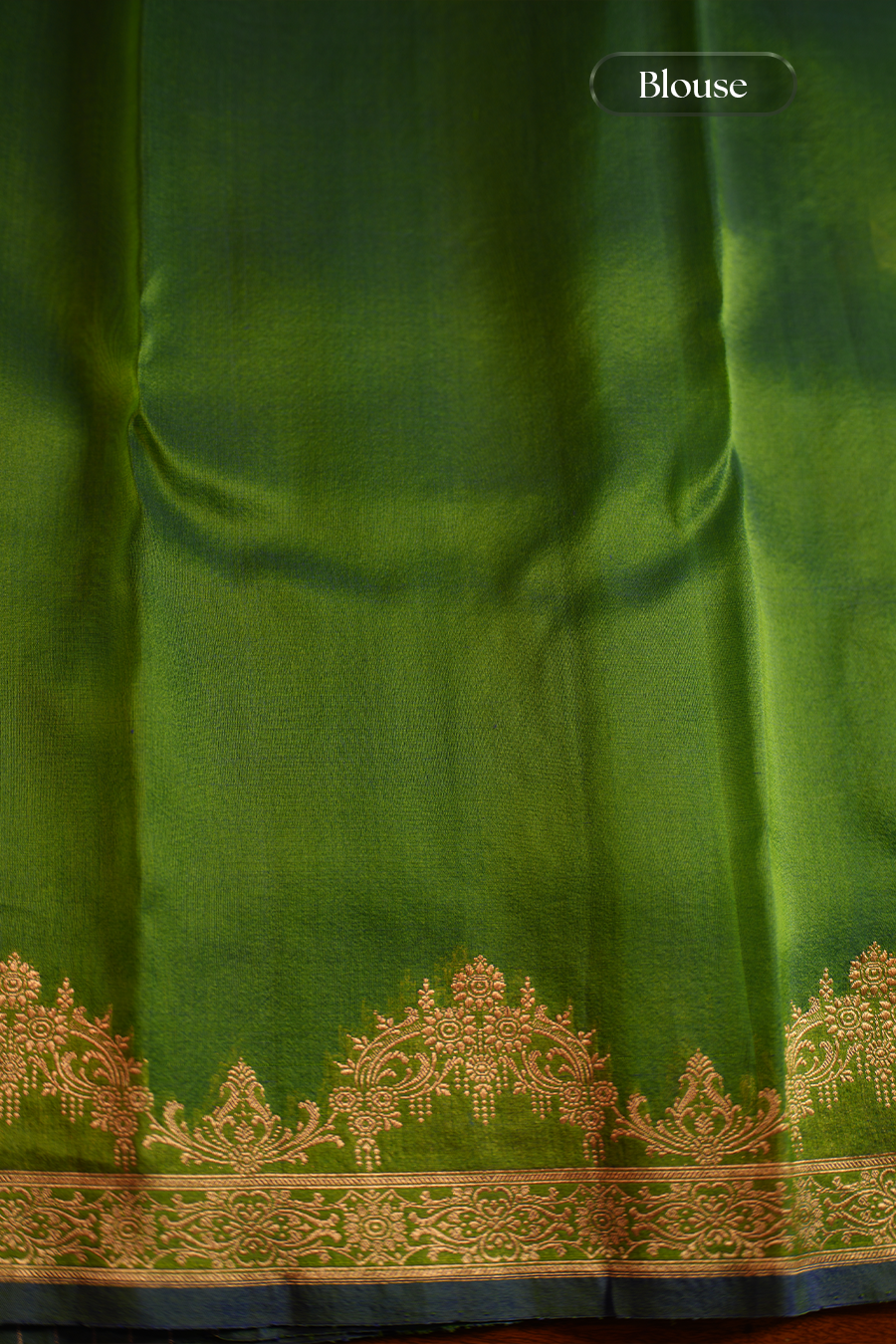 Peacock Dual-Shade Pure Organza Silk Saree — view 6