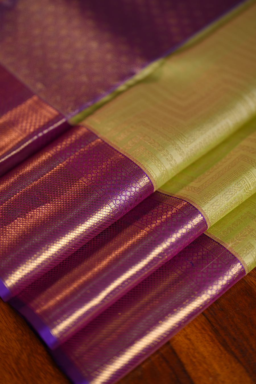 Pastel Mint Pure Kanjivaram Silk Saree — view 6