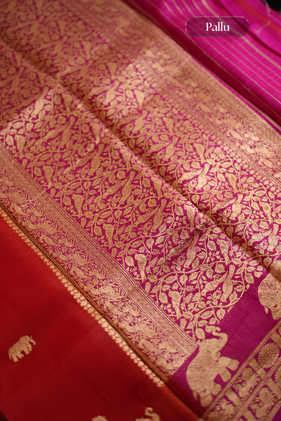 Classic Red Pure Organza Silk Saree — view 6
