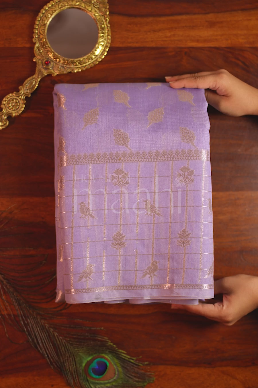 Lavender Tussar Silk Saree — video